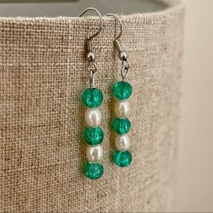Freshwater Pearl And Glass Earrings